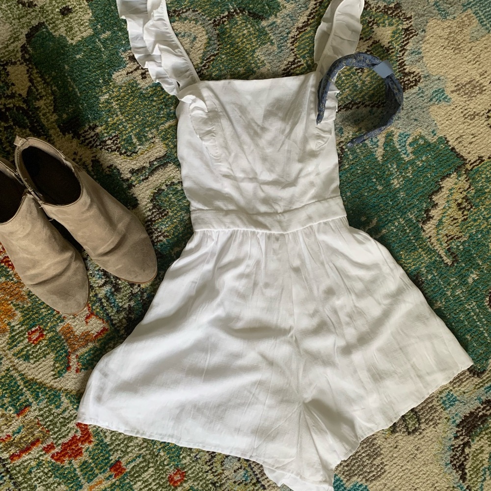 White Backless Romper